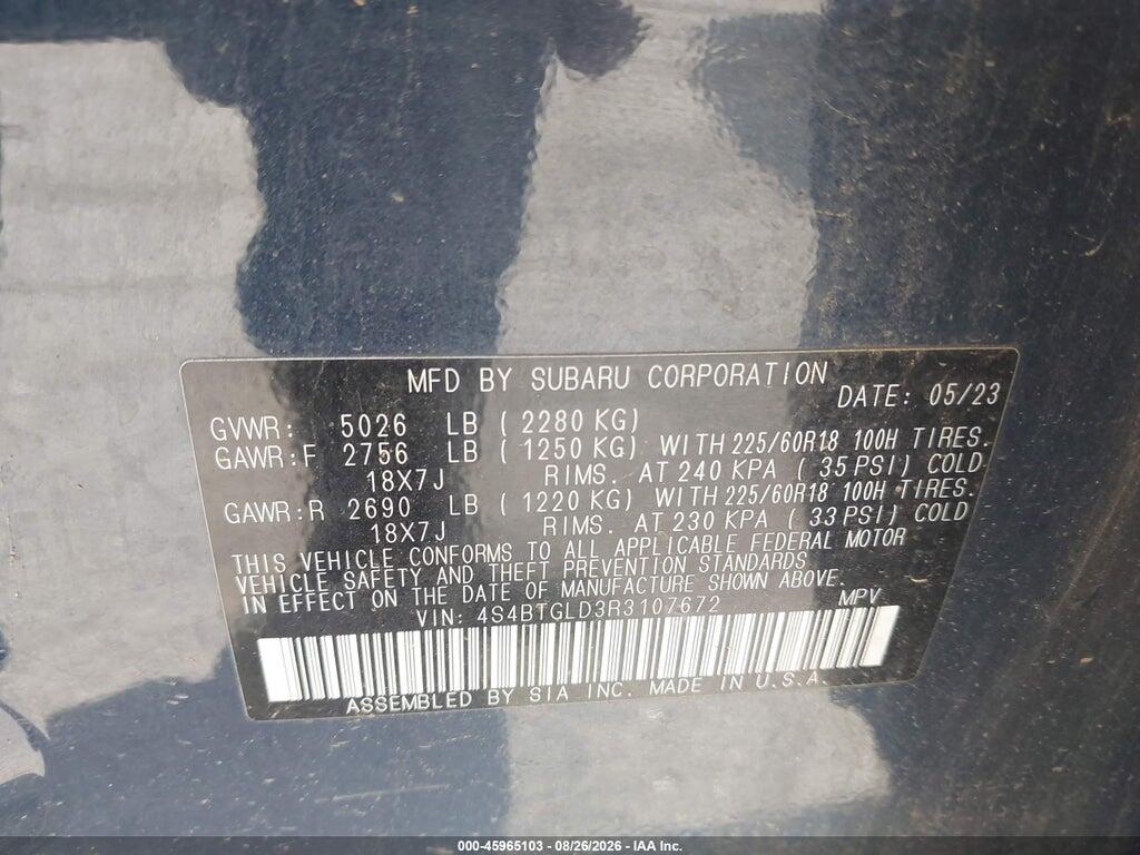4S4BTGLD3R3107672 2024 SUBARU OUTBACK photo no. 9