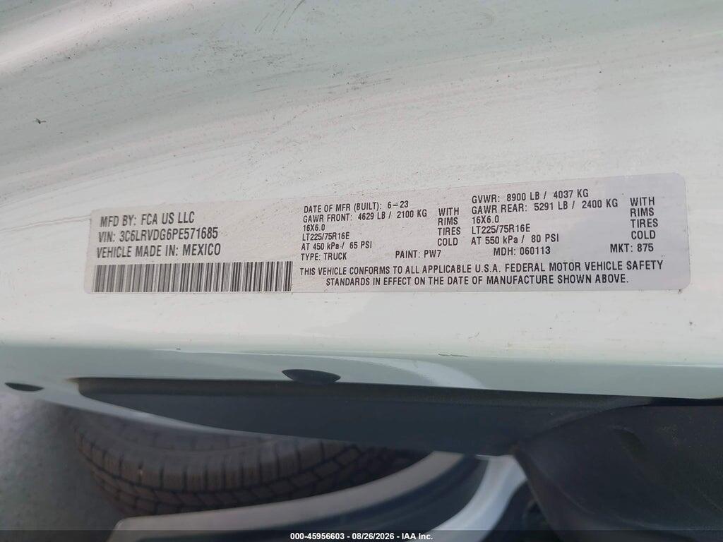 3C6LRVDG6PE571685 2023 RAM PROMASTER 2500 photo no. 9