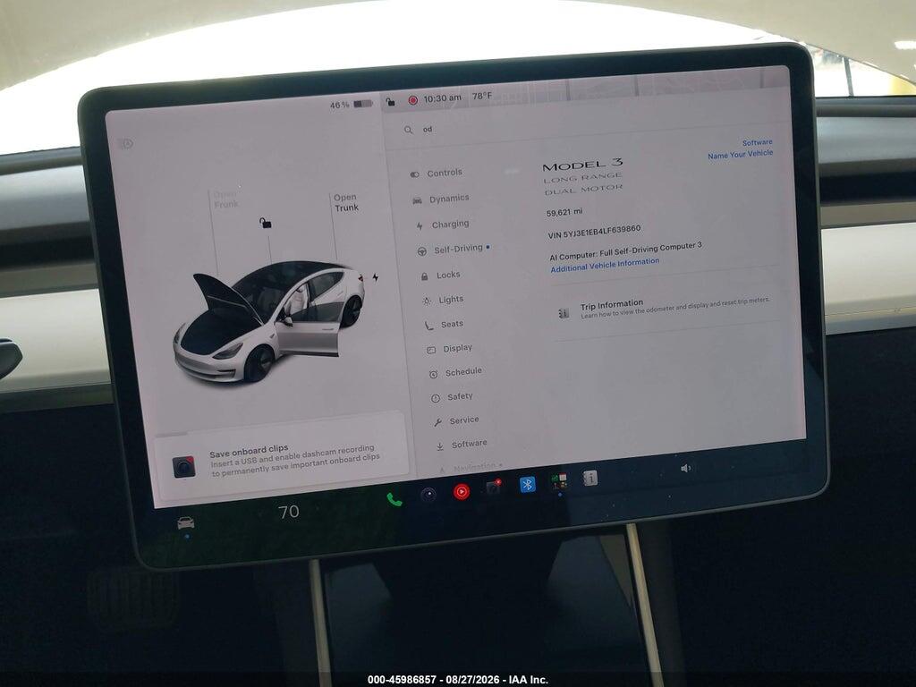 5YJ3E1EB4LF639860 2020 TESLA MODEL 3 photo no. 7