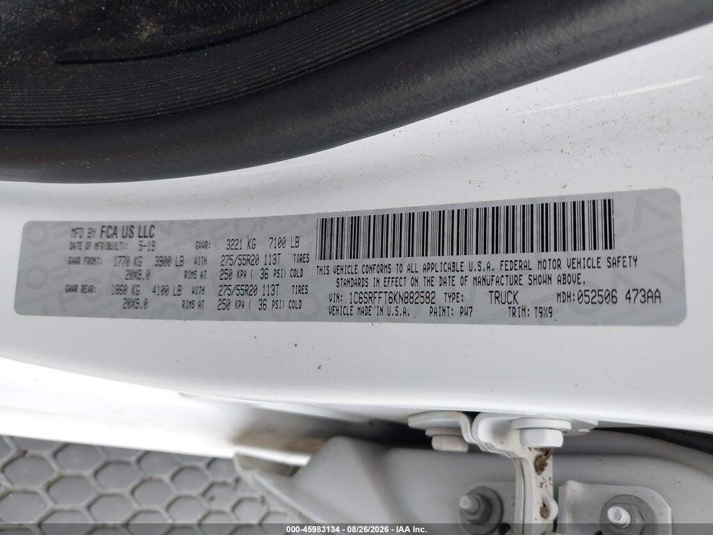 1C6SRFFT6KN882582 2019 RAM 1500 photo no. 9