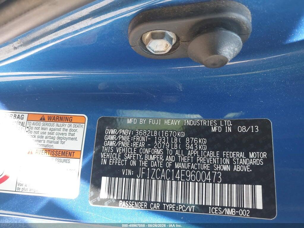 JF1ZCAC14E9600473 2014 SUBARU BRZ photo no. 9