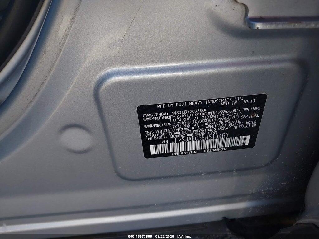 JF2SJAEC5EH513463 2014 SUBARU FORESTER photo no. 9
