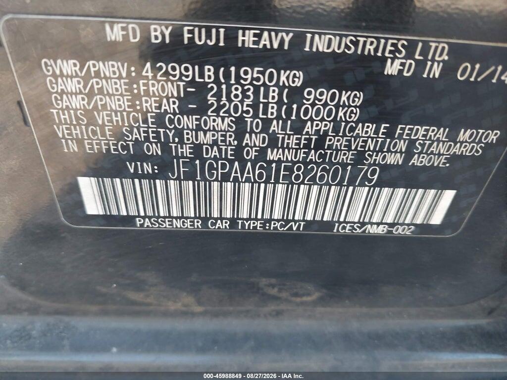 JF1GPAA61E8260179 2014 SUBARU IMPREZA photo no. 9
