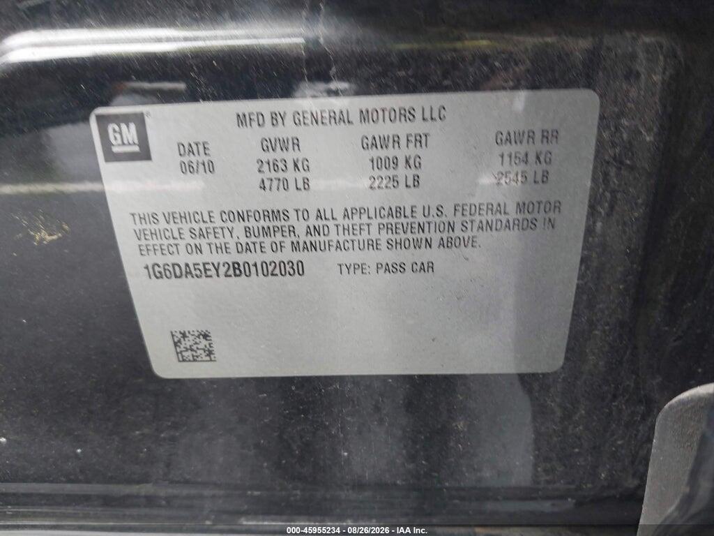 1G6DA5EY2B0102030 2011 CADILLAC CTS photo no. 9