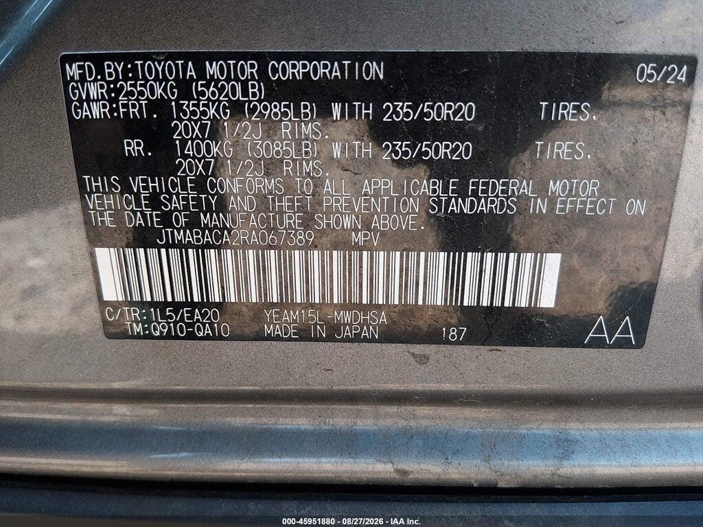 JTMABACA2RA067389 2024 TOYOTA BZ4X photo no. 9