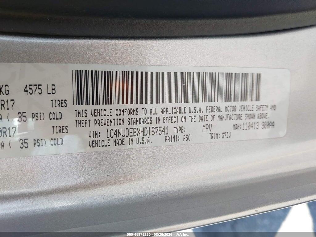 1C4NJDEBXHD167541 2017 JEEP COMPASS photo no. 9