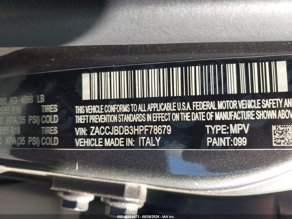 ZACCJBDB3HPF78679 2017 JEEP RENEGADE photo no. 9