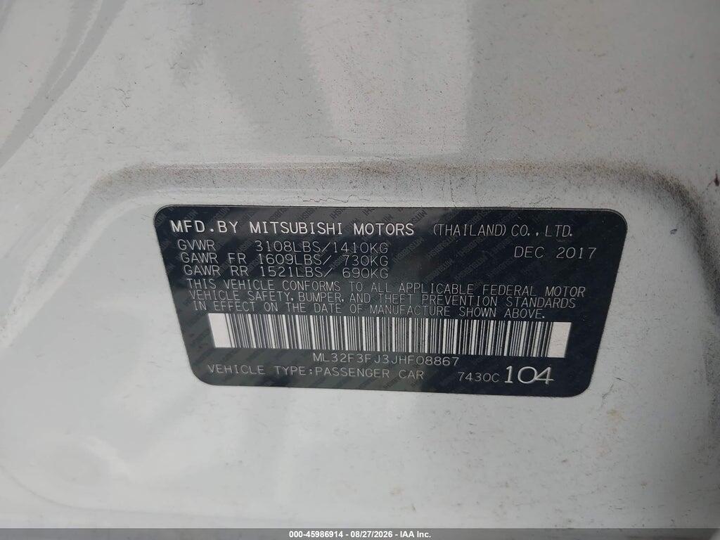ML32F3FJ3JHF08867 2018 MITSUBISHI MIRAGE G4 photo no. 9