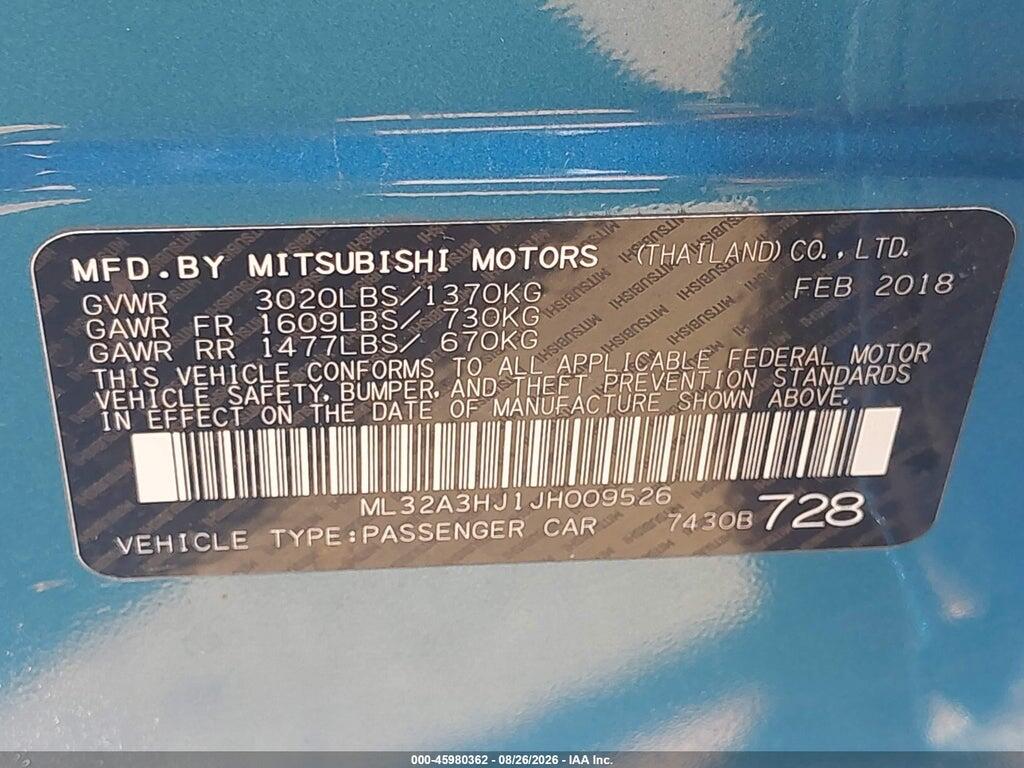 ML32A3HJ1JH009526 2018 MITSUBISHI MIRAGE photo no. 9