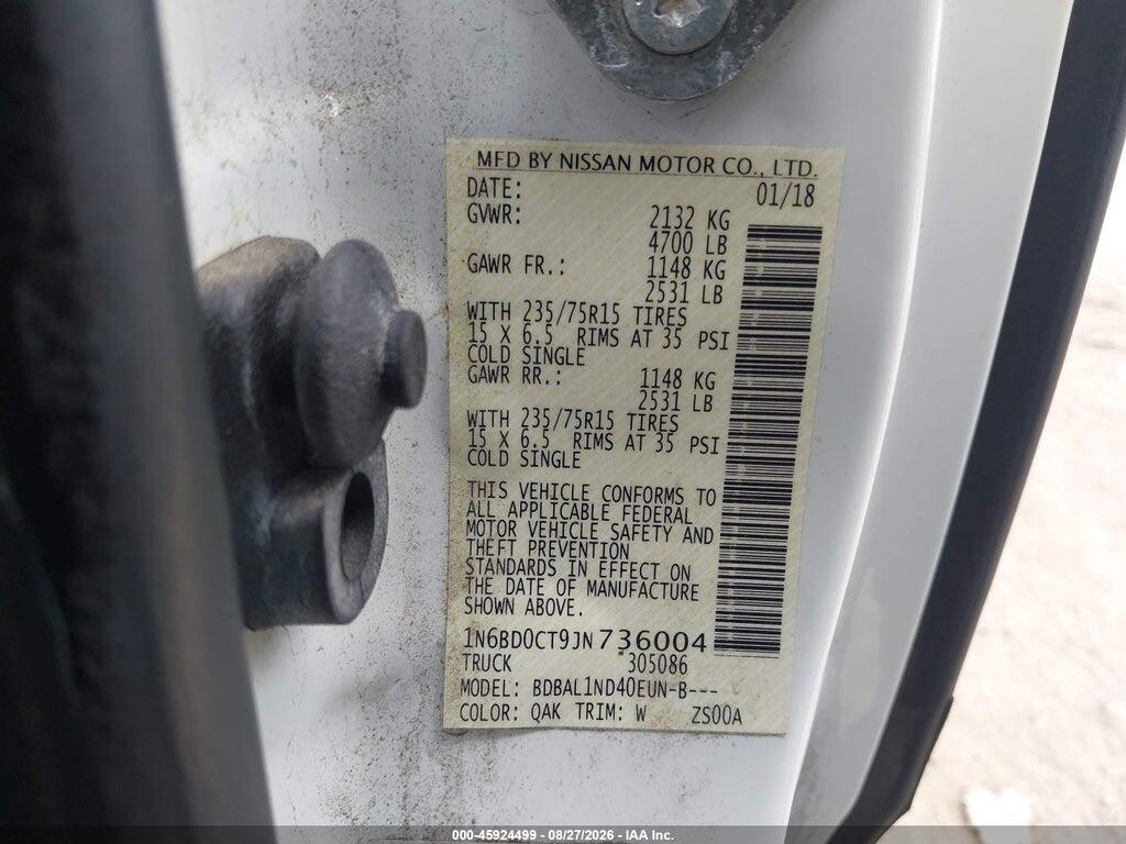 1N6BD0CT9JN736004 2018 NISSAN FRONTIER photo no. 9