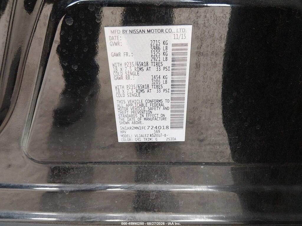 5N1AR2MN1FC724018 2015 NISSAN PATHFINDER photo no. 9