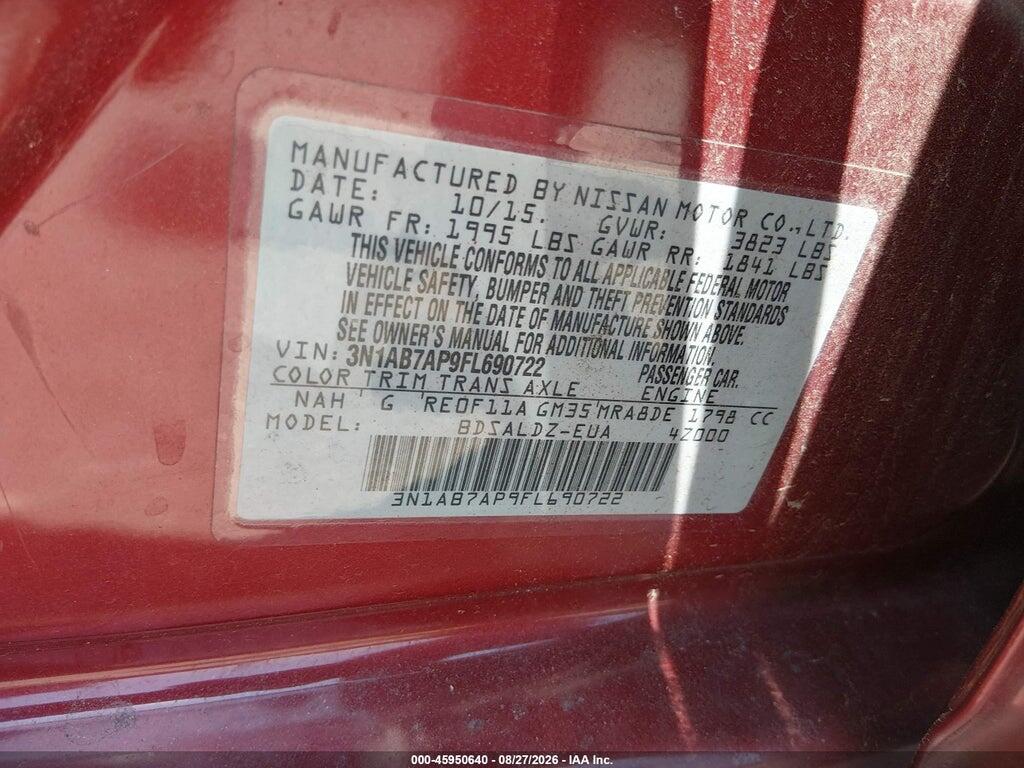 3N1AB7AP9FL690722 2015 NISSAN SENTRA photo no. 9