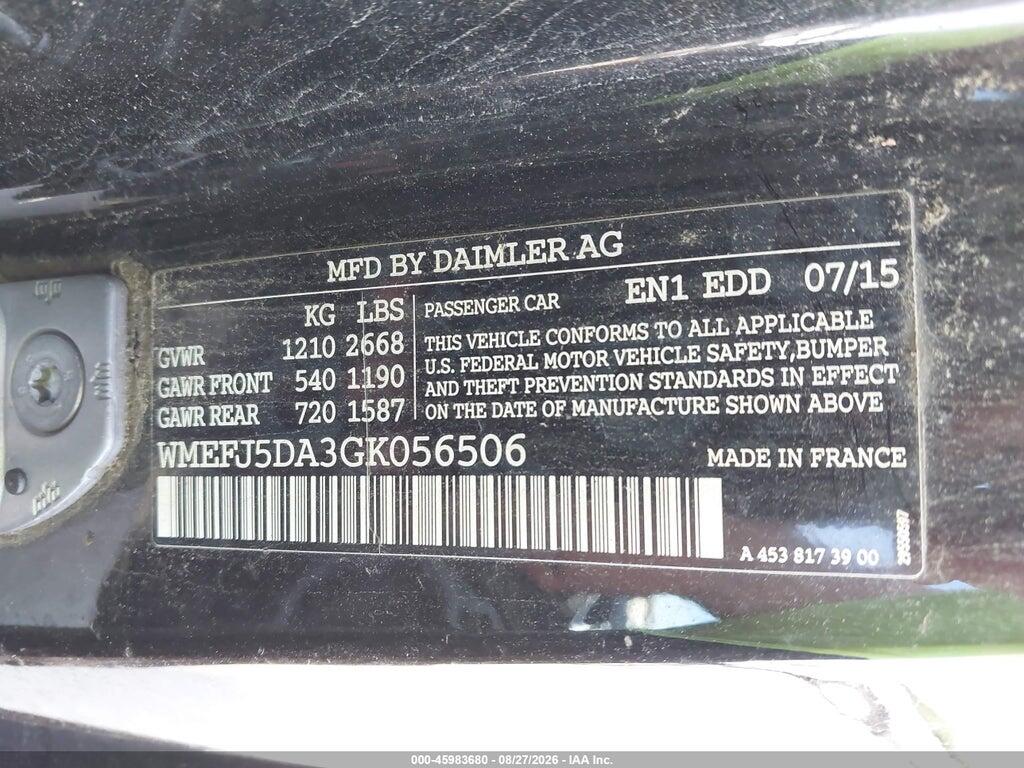 WMEFJ5DA3GK056506 2016 SMART FORTWO photo no. 9