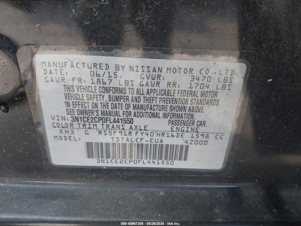 3N1CE2CP0FL441550 2015 NISSAN VERSA NOTE photo no. 9