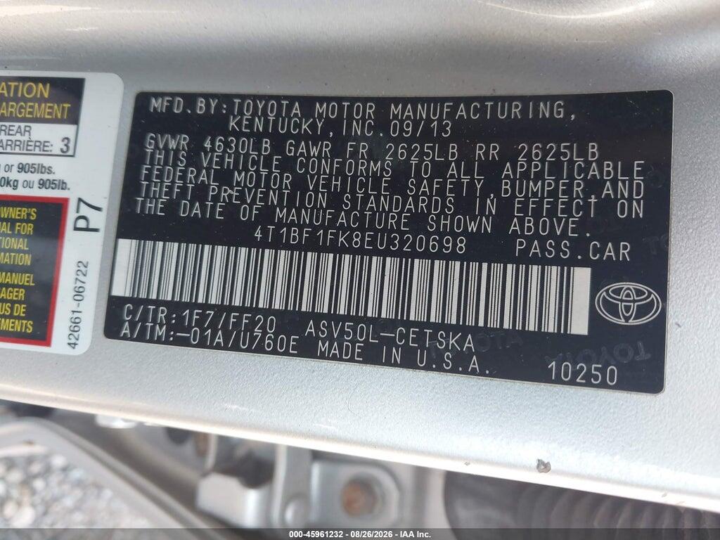 4T1BF1FK8EU320698 2014 TOYOTA CAMRY photo no. 9
