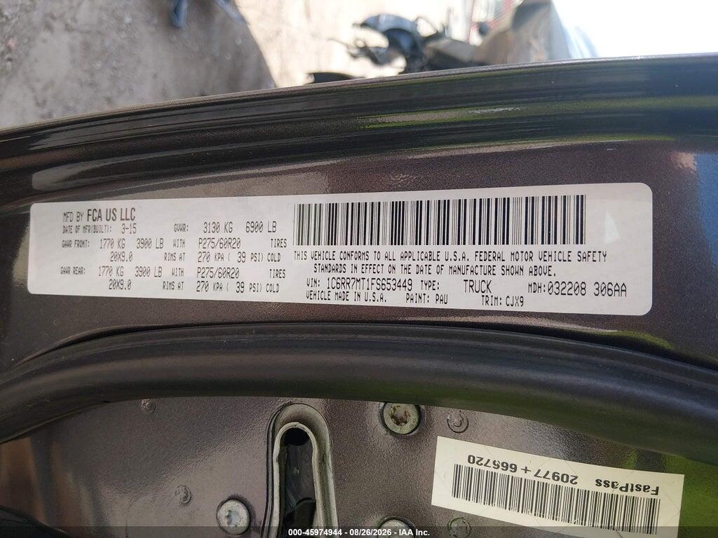1C6RR7MT1FS653449 2015 RAM 1500 photo no. 9