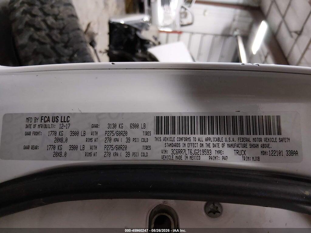 3C6RR7LT6JG219593 2018 RAM 1500 photo no. 9