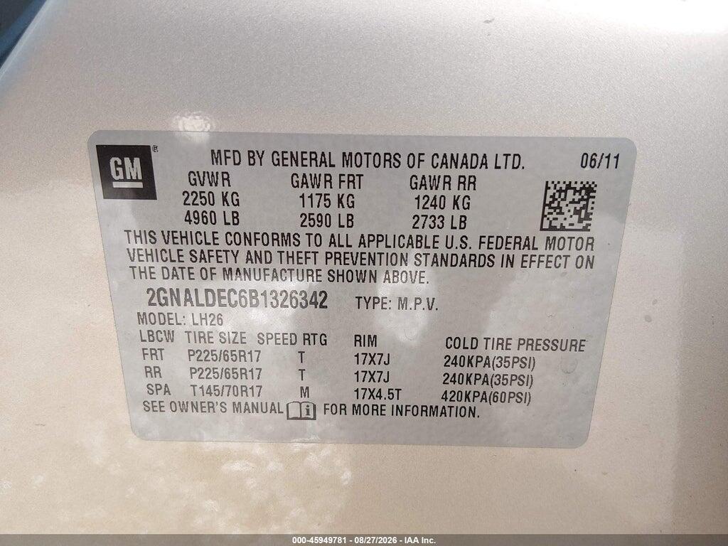 2GNALDEC6B1326342 2011 CHEVROLET EQUINOX photo no. 9