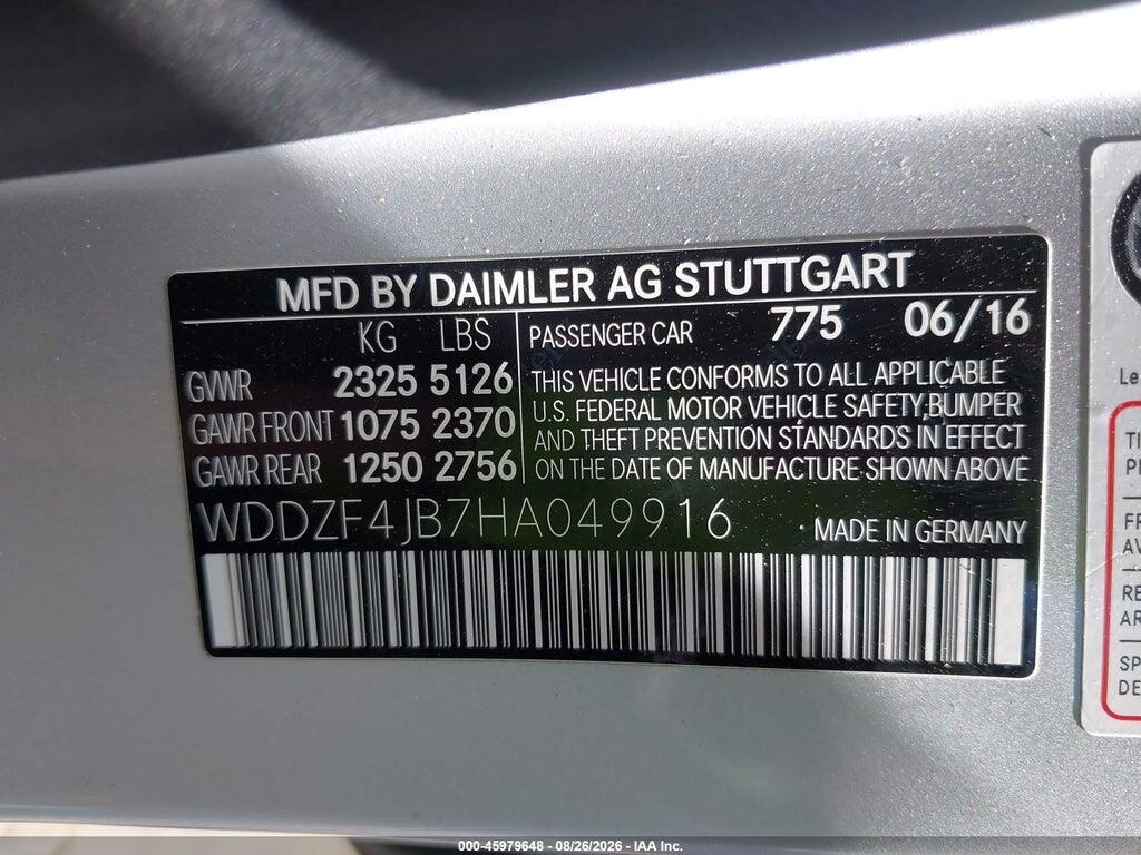 WDDZF4JB7HA049916 2017 MERCEDES-BENZ E 300 photo no. 9