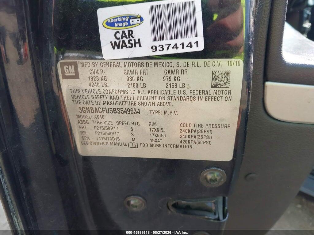 3GNBACFU5BS549634 2011 CHEVROLET HHR photo no. 9
