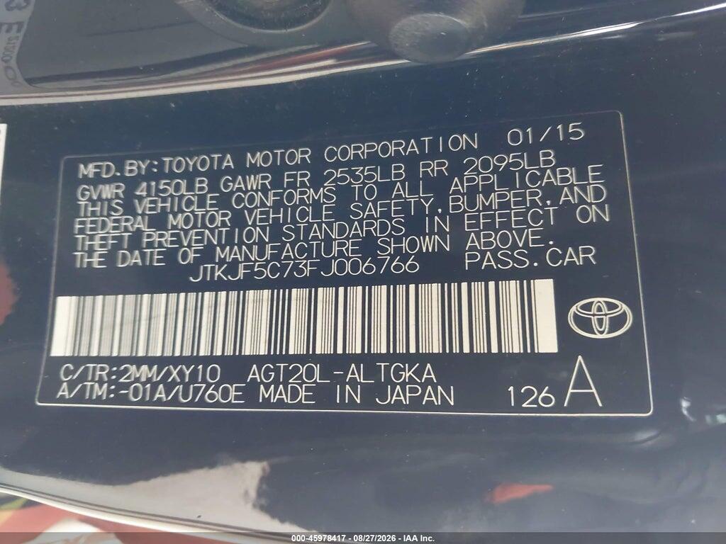 JTKJF5C73FJ006766 2015 SCION TC photo no. 9