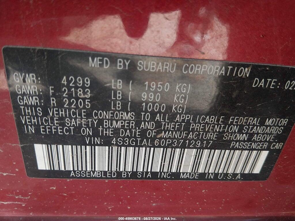 4S3GTAL60P3712917 2023 SUBARU IMPREZA photo no. 9