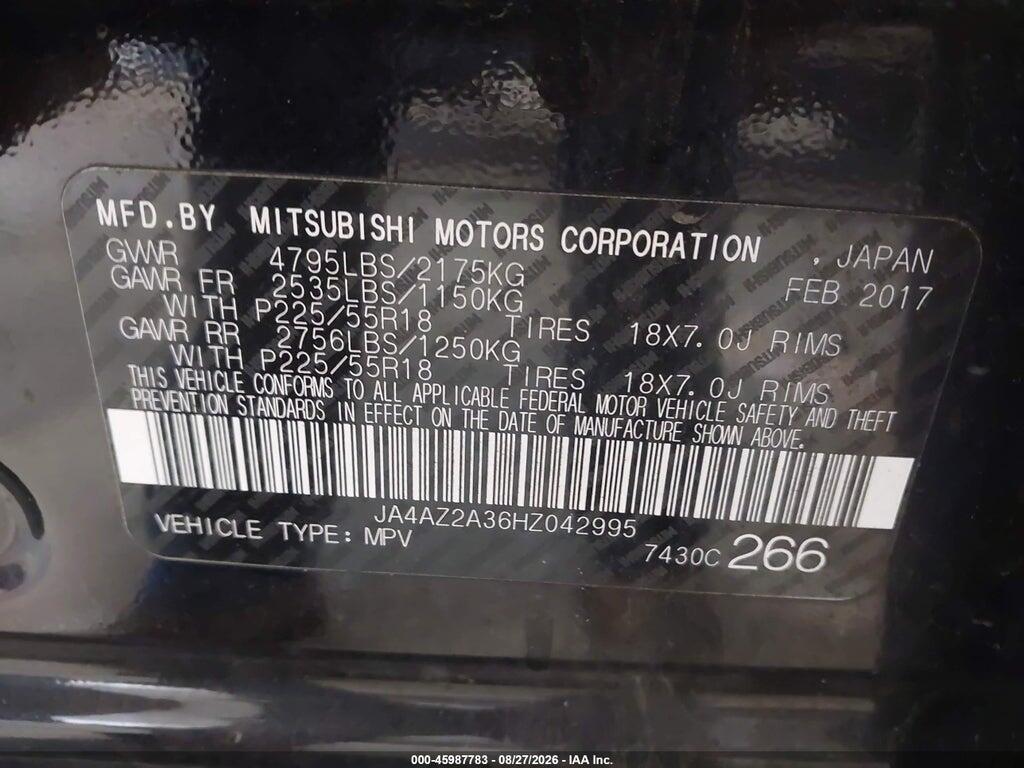 JA4AZ2A36HZ042995 2017 MITSUBISHI OUTLANDER photo no. 9