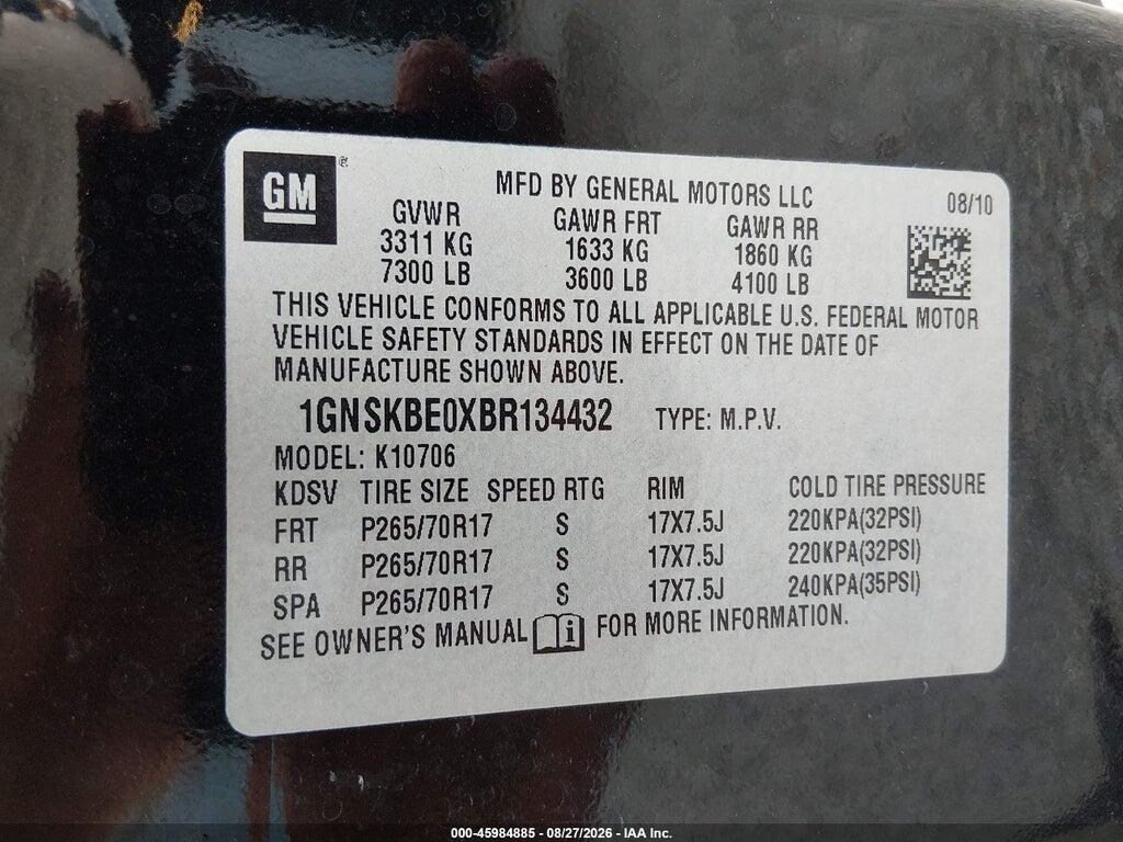 1GNSKBE0XBR134432 2011 CHEVROLET TAHOE photo no. 9