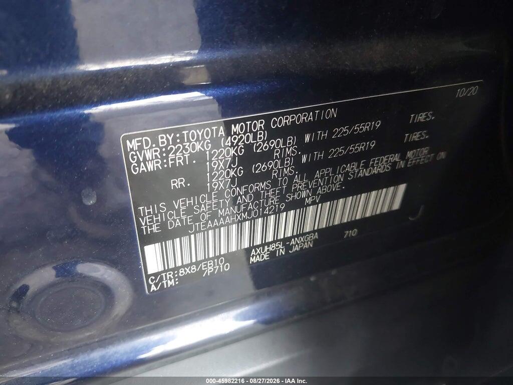 JTEAAAAHXMJ014219 2021 TOYOTA VENZA photo no. 9