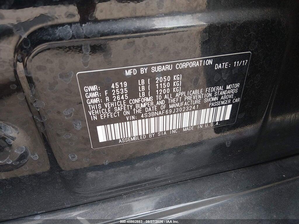 4S3BNAF69J3023241 2018 SUBARU LEGACY photo no. 9