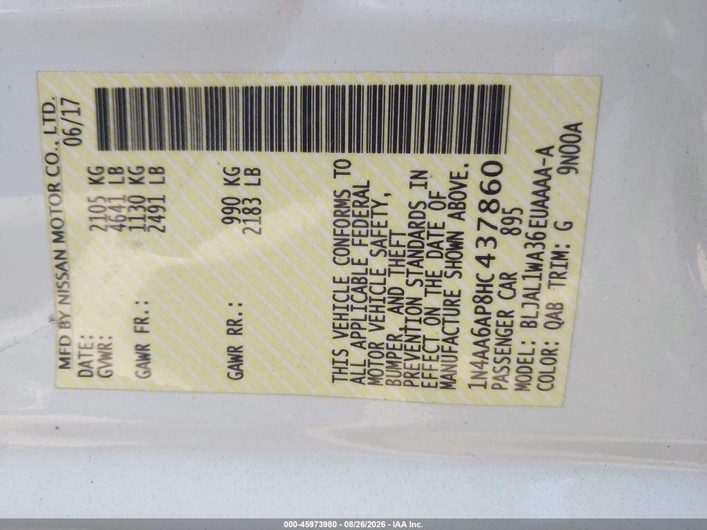 1N4AA6AP8HC437860 2017 NISSAN MAXIMA photo no. 9