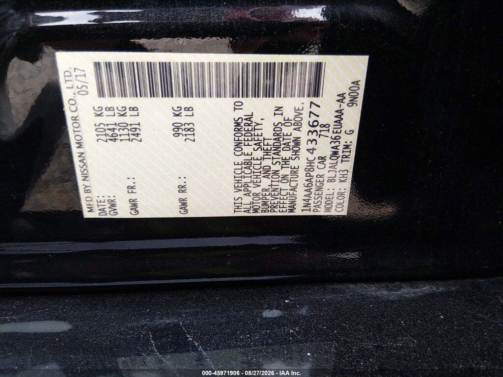 1N4AA6AP8HC433677 2017 NISSAN MAXIMA photo no. 9