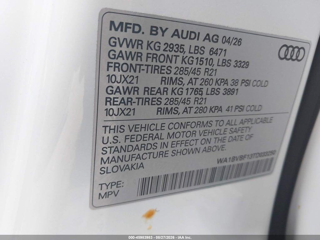 WA1BVBF13TD033250 2026 AUDI Q8 photo no. 9