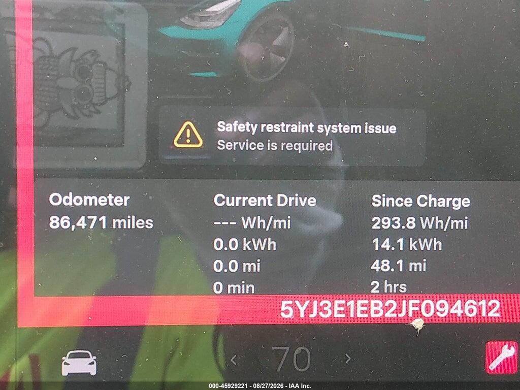 5YJ3E1EB2JF094612 2018 TESLA MODEL 3 photo no. 7