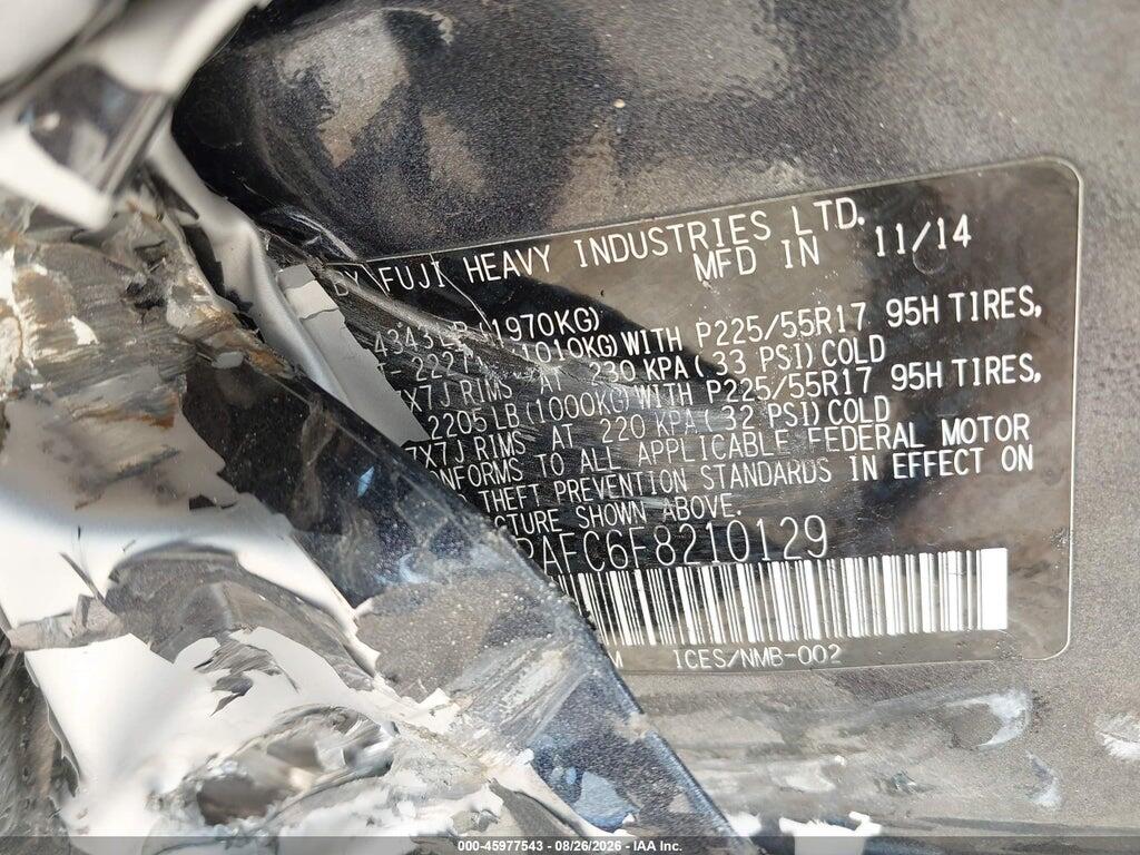 JF2GPAFC6F8210129 2015 SUBARU XV CROSSTREK photo no. 9