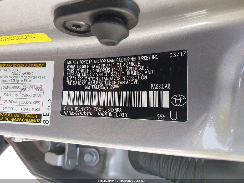 NMTKHMBX6JR005994 2018 TOYOTA C-HR photo no. 9