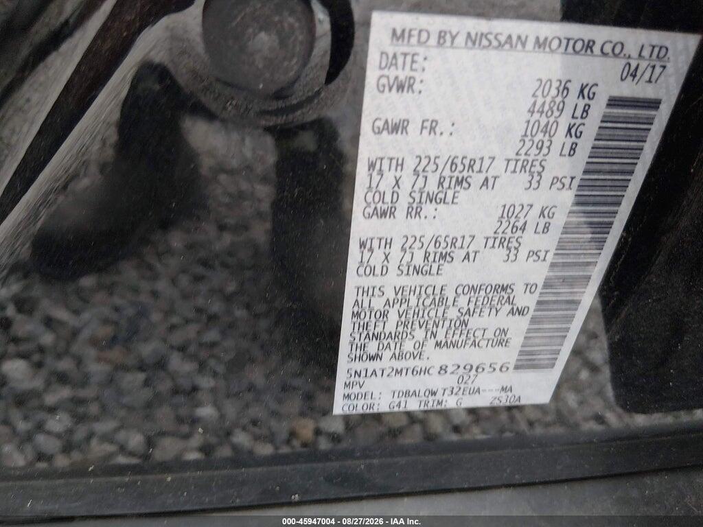 5N1AT2MT6HC829656 2017 NISSAN ROGUE photo no. 9