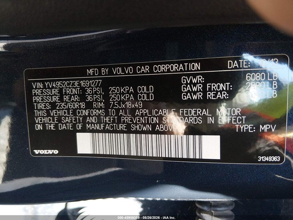 YV4952CZ3E1691277 2014 VOLVO XC90 photo no. 9
