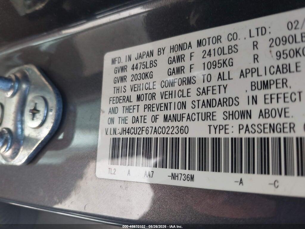 JH4CU2F67AC022360 2010 ACURA TSX photo no. 9