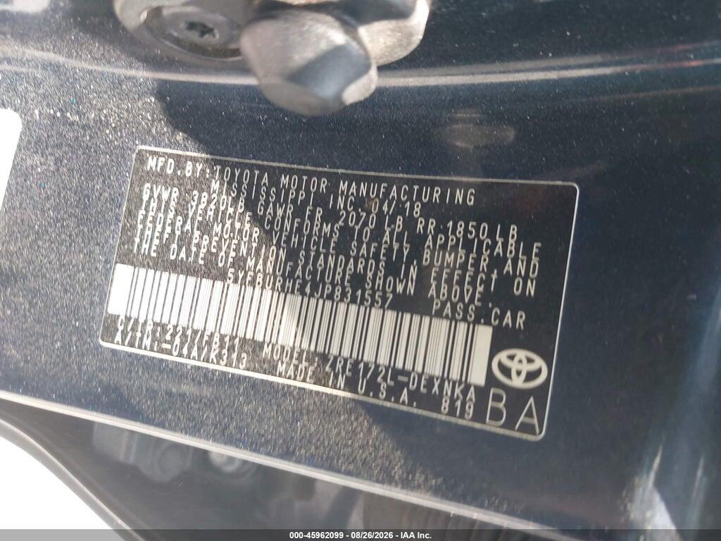 5YFBURHE4JP831557 2018 TOYOTA COROLLA photo no. 9