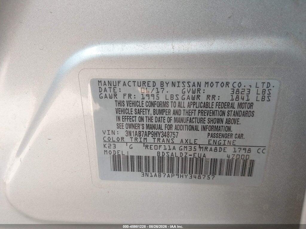 3N1AB7AP9HY348757 2017 NISSAN SENTRA photo no. 9