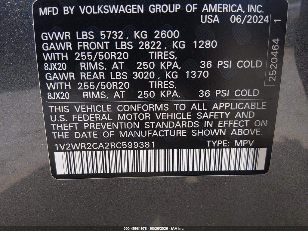 1V2WR2CA2RC599381 2024 VOLKSWAGEN ATLAS photo no. 9