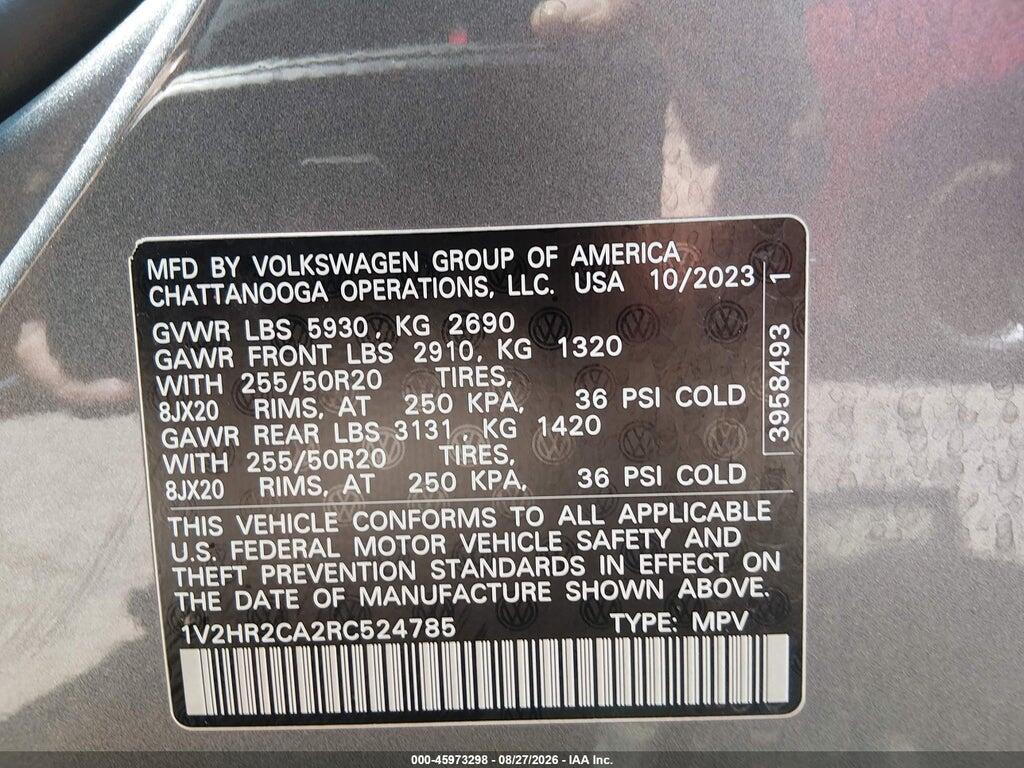 1V2HR2CA2RC524785 2024 VOLKSWAGEN ATLAS photo no. 9