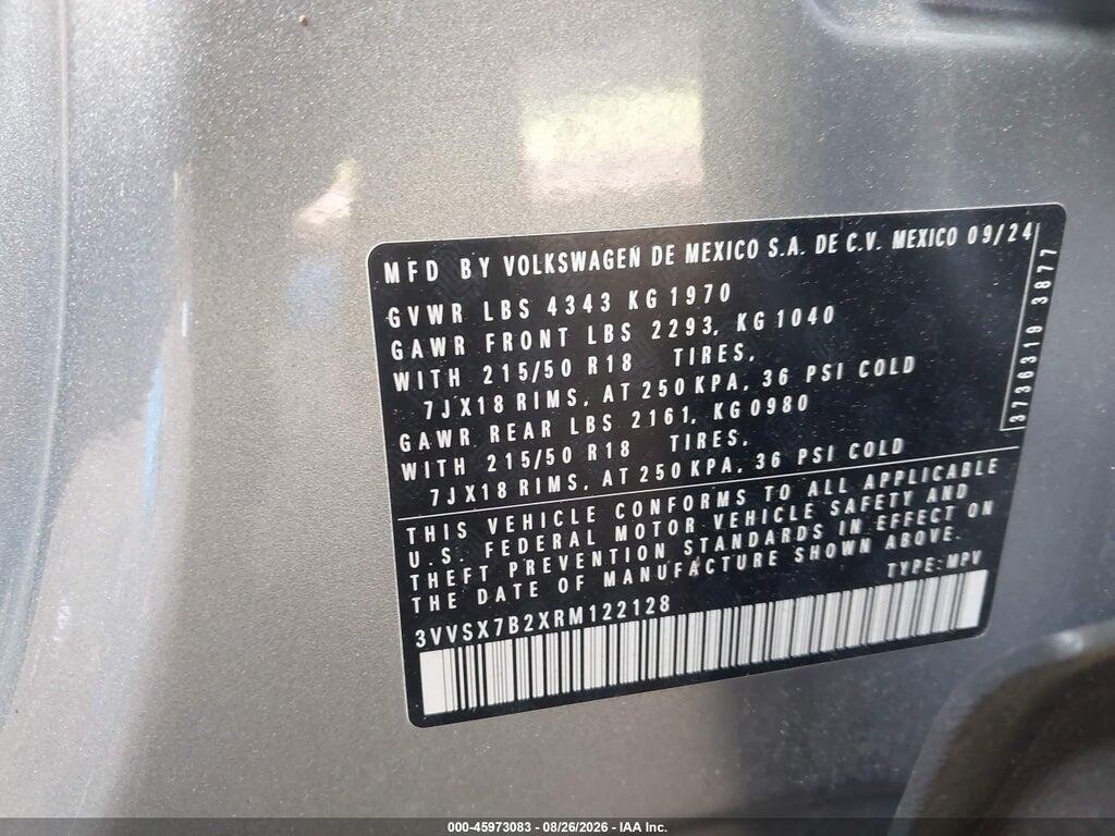3VVSX7B2XRM122128 2024 VOLKSWAGEN TAOS photo no. 9