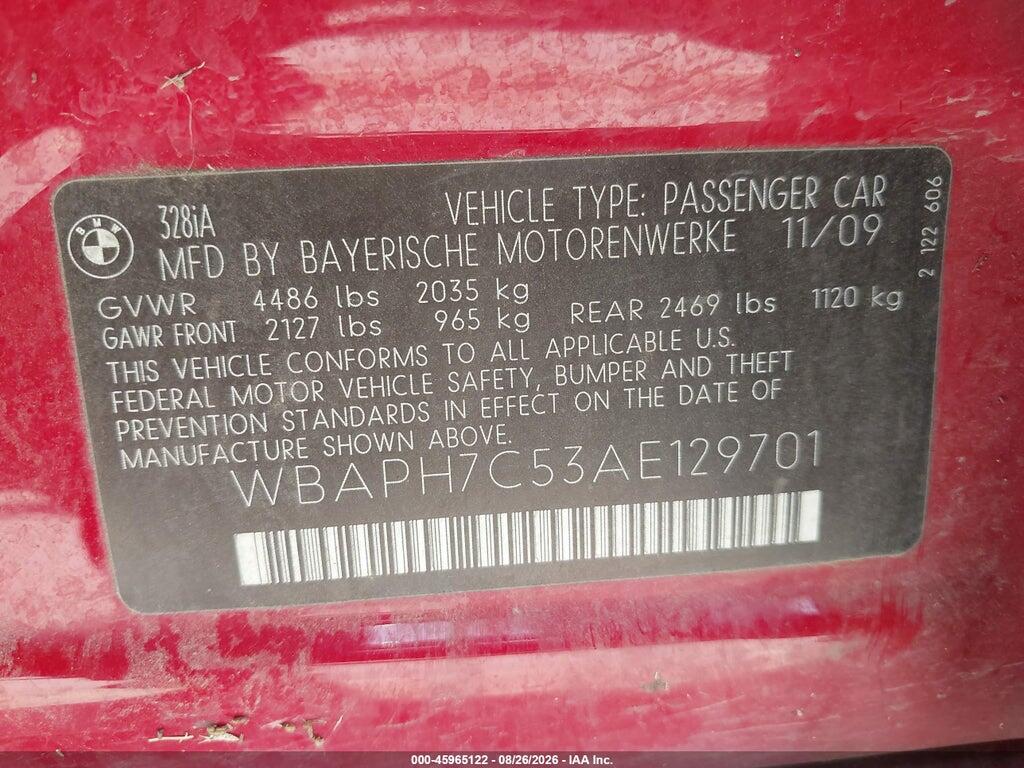 WBAPH7C53AE129701 2010 BMW 328I photo no. 9