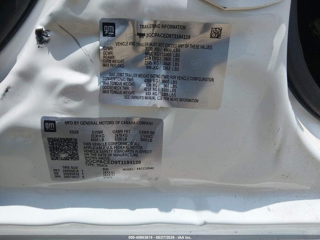 2GCPACED9T1184128 2026 CHEVROLET SILVERADO 1500 photo no. 9