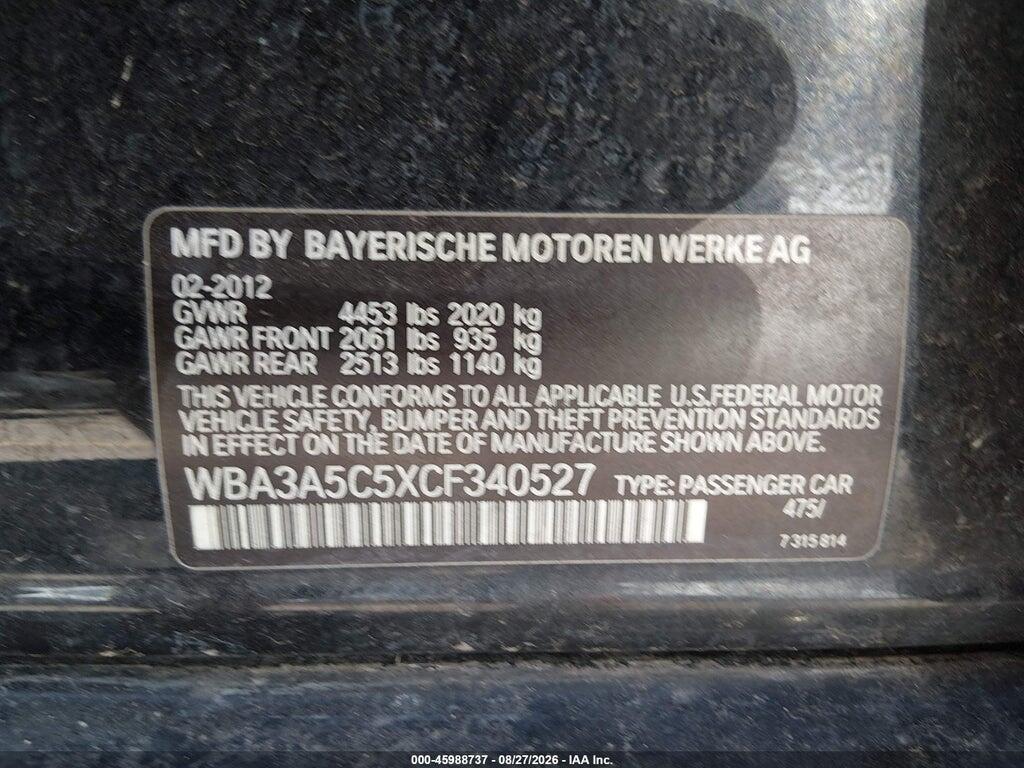 WBA3A5C5XCF340527 2012 BMW 328I photo no. 9