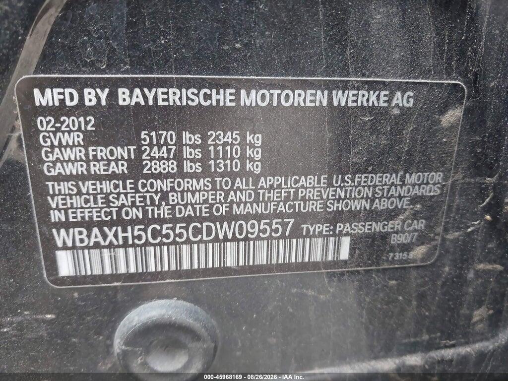 WBAXH5C55CDW09557 2012 BMW 528I photo no. 9