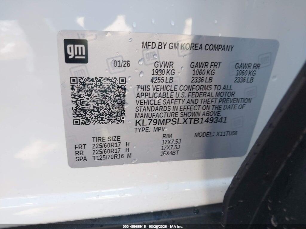 KL79MPSLXTB149341 2026 CHEVROLET TRAILBLAZER photo no. 9