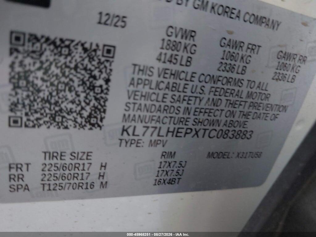 KL77LHEPXTC083883 2026 CHEVROLET TRAX photo no. 9